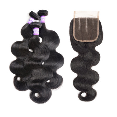 Brazilian 3 Body Wave Bundles with closure