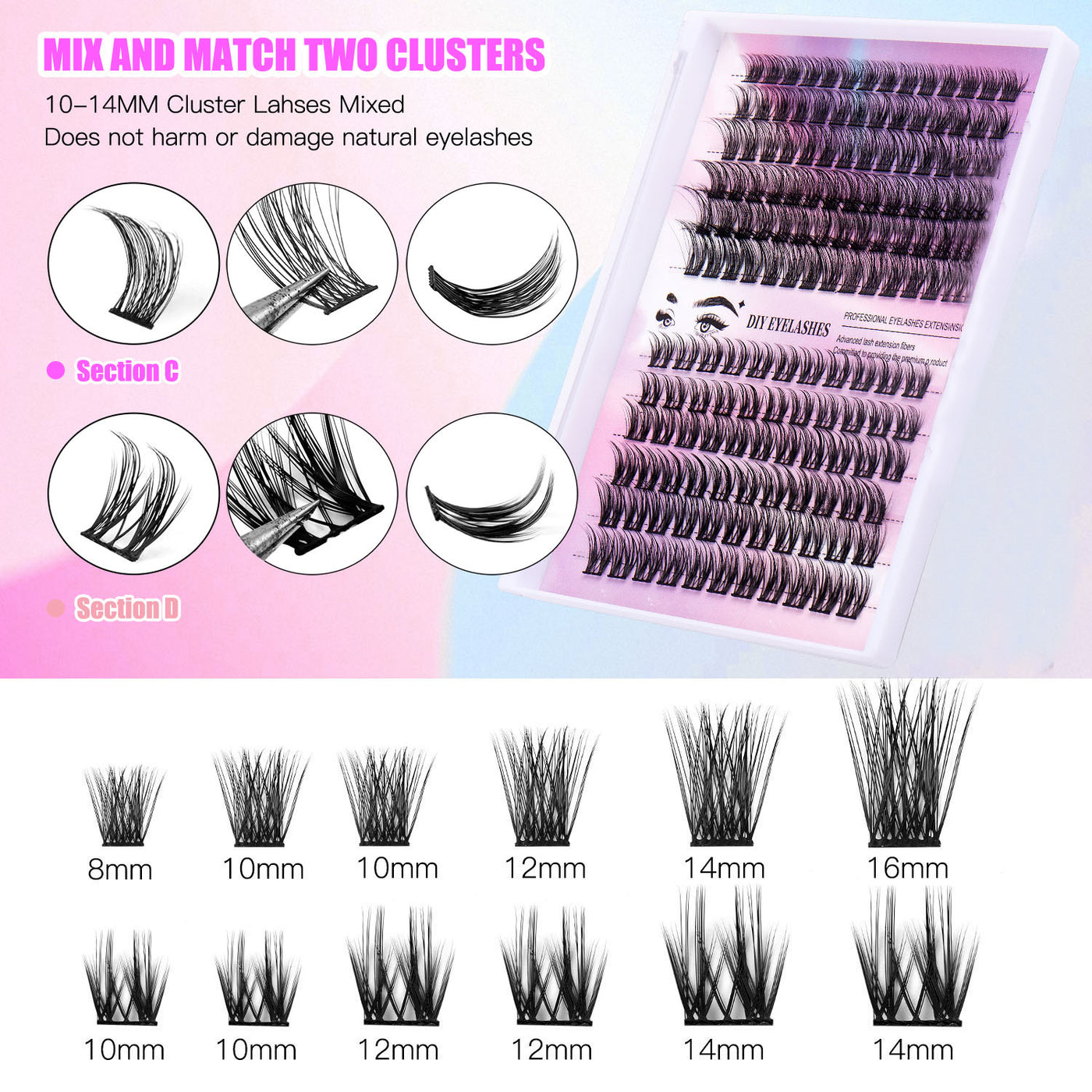 12 Rows Of 150 Segmented Lash Clusters
