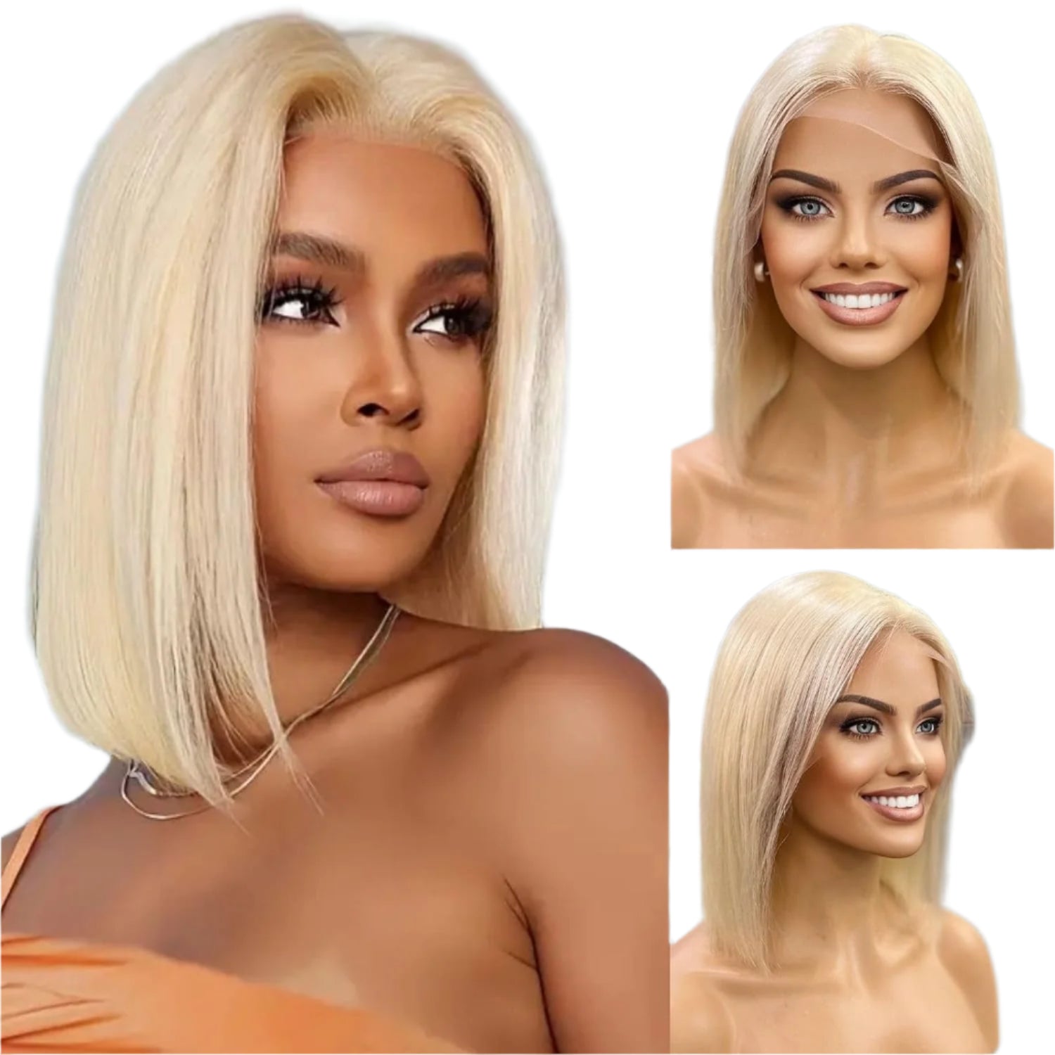 613 Blonde Bob Wig Short Straight 13X4