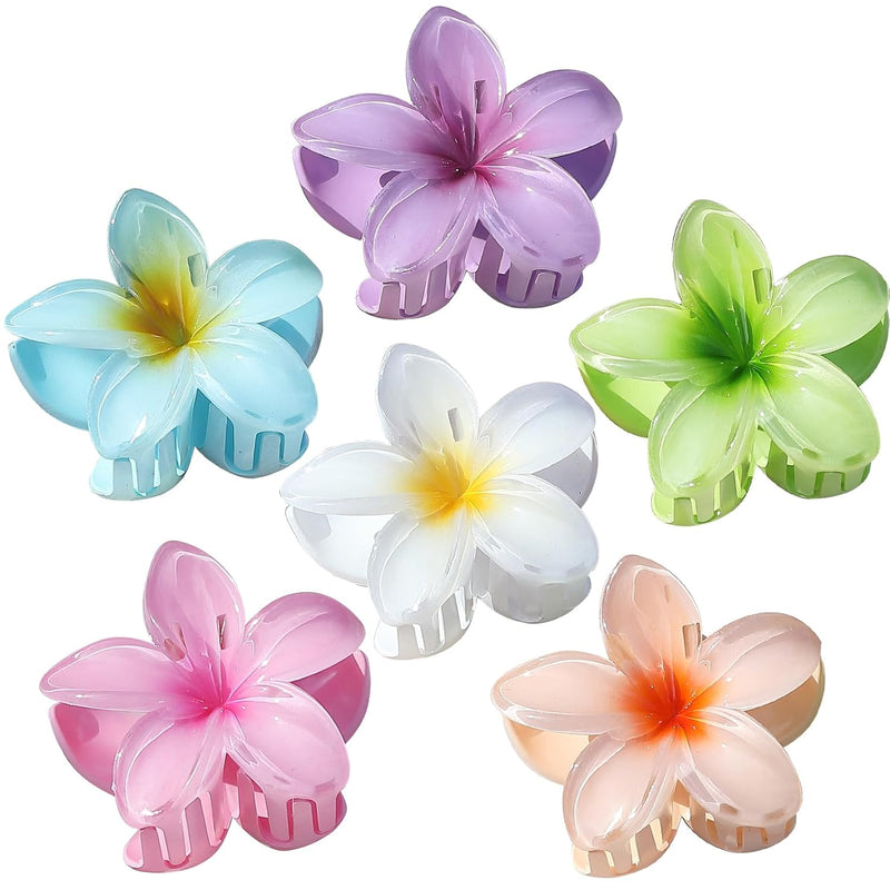 Hawaiian Plumeria - 6 Large Claw Clips