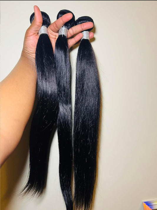 3 Straight Bundles Human Hair 18 20 22 Inch Natural Black Hair Bundles