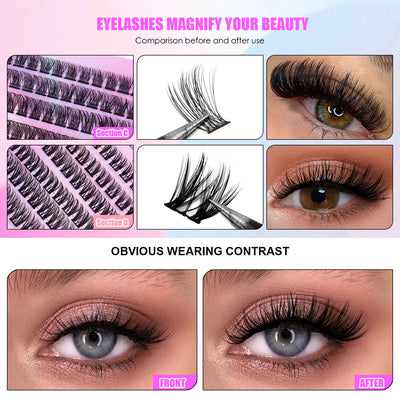 12 Rows Of 150 Segmented Lash Clusters